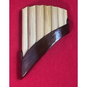 Pan Flute Andean Bamboo 7 Pipes South America Natural Bamboo Tuned 5” x 3.5” NEW
